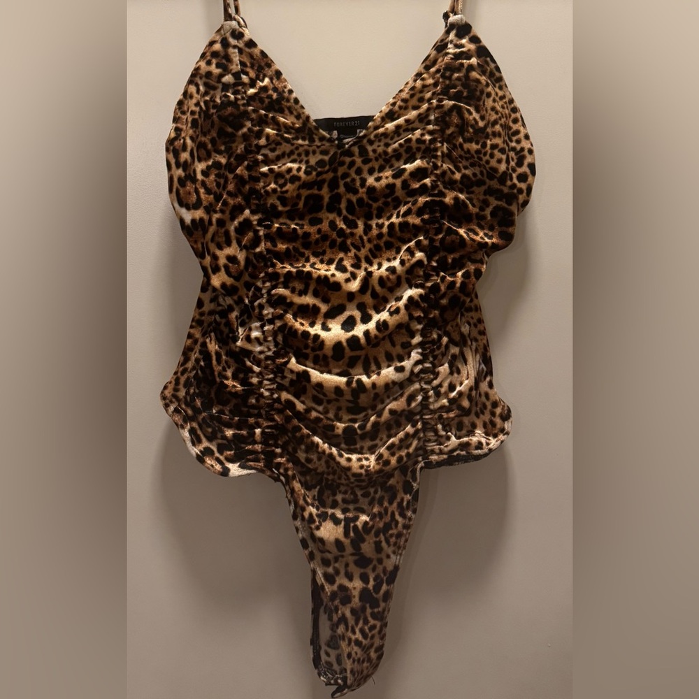 Forever 21 Leopard Print Shapewear Bodysuit Size M